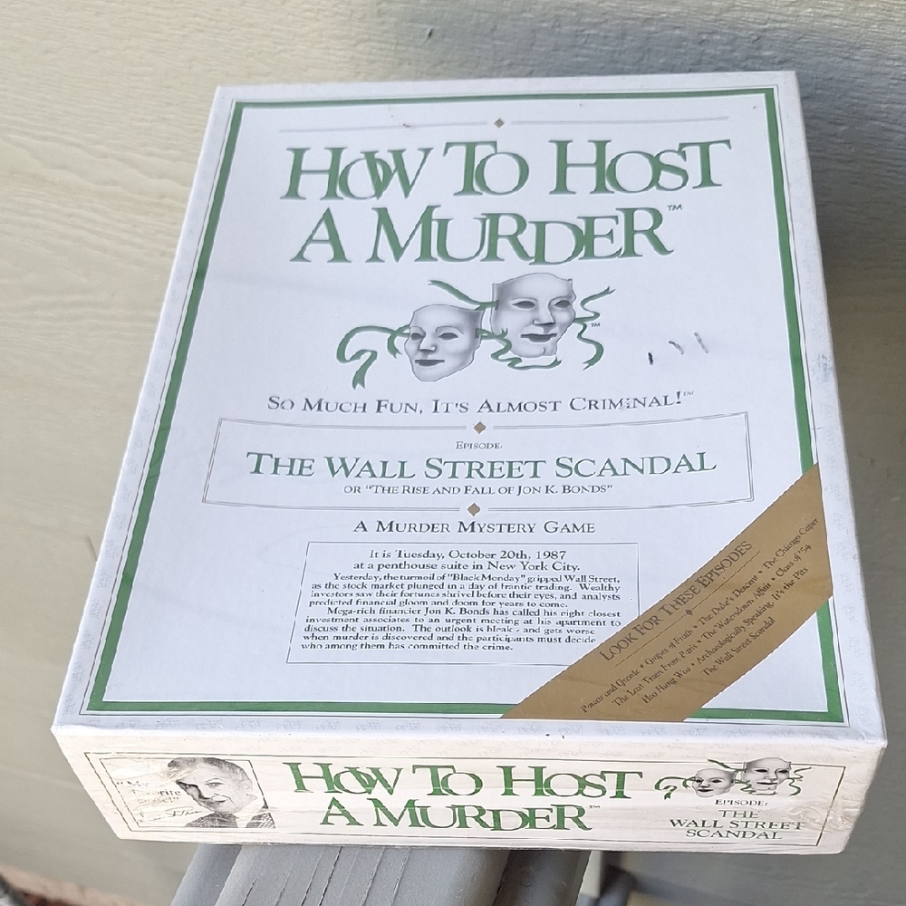 NIB Vintage How To Host A Murder Board Game "The Wall Street Scandal"